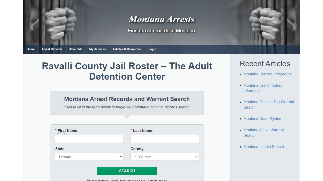 Ravalli County Jail Roster – The Adult Detention Center